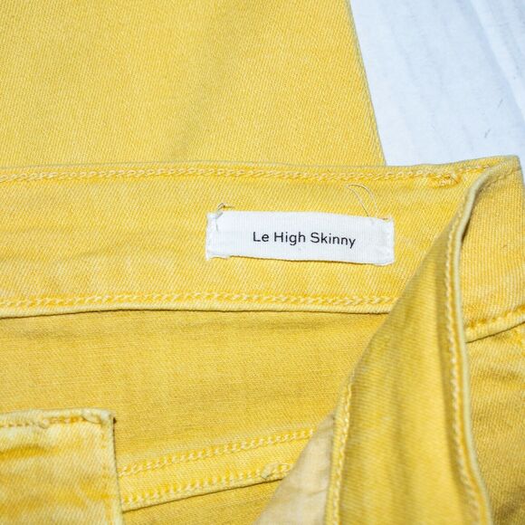 FRAME Denim Le High Skinny Jeans in Citrine Yellow Women's Size 25 - Picture 7 of 10